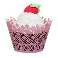 Voberry&reg; 50 Pack White Flower Filigree Lace Cupcake Wrapper Liners Wedding Birthday Party Cake Wrapps (White) N5