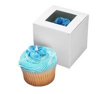 Darice 1404-281, Cupcake Box with Window, 24-Pieces per package, 3-1/2-Inch-by-3-1/2-Inch-by-3-1/2-Inch