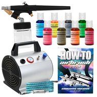 PointZero Complete Airbrush Cake Decorating Set - 8 Chefmaster Colors N2