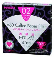Hario Box of Paper Filters for 02 Dripper, 40 Sheets, Natural N3