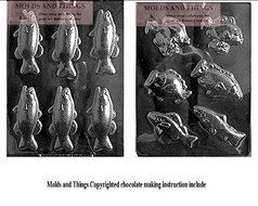 Bass Fish Bars Chocolate Candy Mold and Assorted Fish Chocolate Candy Mold With Candy Making Instruction
