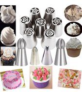 KOOTIPS 11pcs/ set Sphere Ball Tips Make Flowers and Leaf Tips Russian Icing Piping Nozzles Tips N5