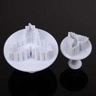 Whitelotous Christmas Theme Cookie Cutters - Plastic Fondant Cake Sugarcraft Cutter Decorating Baking Mold Plunger... N39