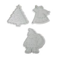 Whitelotous Christmas Theme Cookie Cutters - Plastic Fondant Cake Sugarcraft Cutter Decorating Baking Mold Plunger... N44