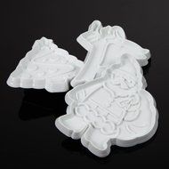 Whitelotous Christmas Theme Cookie Cutters - Plastic Fondant Cake Sugarcraft Cutter Decorating Baking Mold Plunger... N45