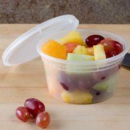 SunnyCare&reg; 12 oz.Microwavable Translucent Plastic Deli Container with Lid -(Case of 250) N3