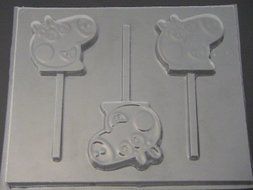 Pepper Pig Face Chocolate Candy Lollipop Mold N2