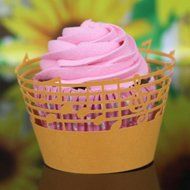 DZT1968 25pc Christmas Lace Laser Cut Cupcake Wrapper Liner Baking Cup Muffin (Black) N5