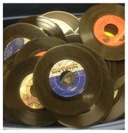 Lot of 50 45 rpm Vinyl Records for Crafts and Decoration 7"
