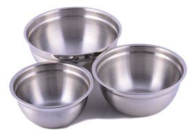 Cuissentials Stainless Steel Mixing Bowls Kitchen Deep with Plastic Lids Set of 3 Prep Bowls Fine Dining 6 Pieces... N3