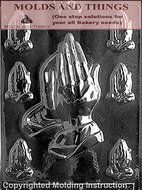 ASST. PRAYING HANDS Chocolate Candy Mold With &copy; Molding Instruction - Set of 2