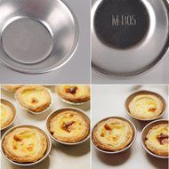 eZAKKA Heat Resistant Aluminum Egg Tart Mold Set for Homemade DIY Pie Cupcake Cheesecake Muffin Jelly Pudding... N4