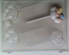 Baby on cloud in ruffled diaper B021 Baby Chocolate Candy Mold