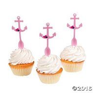 Nautical Girl Cupcake Picks with Spoons - 25 ct