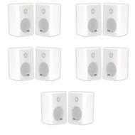 Acoustic Audio AA351W Indoor Outdoor 2 Way Speakers 2500 Watt White 5 Pair Pack AA351W-5Pr
