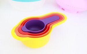 8 in 1 Premium Mixing Bowl Set By KP Solutions | 4 Anchor Hocking Measuring Cups, 1 Colander, 1 Mesh Sieve &amp; 2... N9