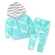 Clothes Set ,BeautyVan 1Set Newborn Infant Baby Boy Girl Deer Print Hoodie Tops+Pants Clothes (24M, Green) N2
