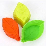 Drhob 6 PCS baking tools Food kitchen silicone DIY leaf shape cake mould