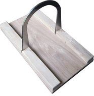 Bread Slicer Hickory Elite, Brushed Stainless Steel Guide and Hickory Wood Bread Board (5 Inch Loaf) N2