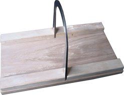 Bread Slicer Hickory Elite, Brushed Stainless Steel Guide and Hickory Wood Bread Board (5 Inch Loaf) N3