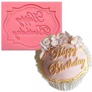 Genenic Lace Chocolate Fondant Mold Mould Cake Decorating Happy Birthday N4