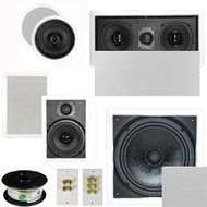 Theater Solutions 5.1 Home Theater 4 Speaker Set with Center, 10" Passive Sub More TS5C6WL51SET10