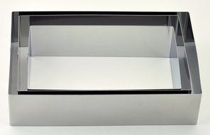 NewlineNY Stainless Steel 3 Sizes Rectangular Molding Forming Layering Cake Pastry Rings, 3-in-1 set N6