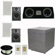 Theater Solutions 5.1 Home Theater 6.5" Speaker Set with Center, 12" Powered Sub and More TS65WC51SET6