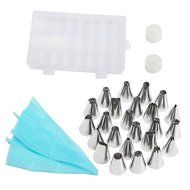 29 in 1 Piece Cake Decorating Tips Kits,Sun Cling Stainless Steel Icing Tip Set Tools Includes 2 Reusable 12in... N6