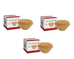 [3 Sets!] Kalita Wave series Wave Filter 185 [2-4 person] Brown 50 pieces #22173　(Japan Import)