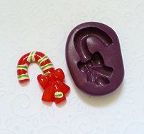 Silicone Mold Candy Cane Christmas Mould (32mm) Fondant Gum Paste Chocolate Soap N2