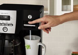 Mr. Coffee BVMC-DMX85 12-Cup Programmable Coffeemaker with Integrated Hot Water Dispenser, 16-Ounce, Black/Chrome N14