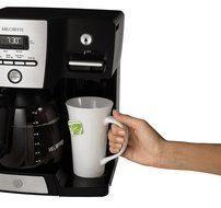 Mr. Coffee BVMC-DMX85 12-Cup Programmable Coffeemaker with Integrated Hot Water Dispenser, 16-Ounce, Black/Chrome N15