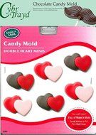 Cybrtrayd &#039;Double Heart Minis&#039; Make &#039;N Mold Chocolate Candy Mold with Copyrighted Cybrtrayd Molding Instructions