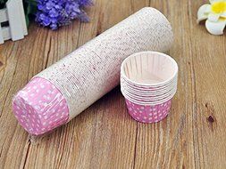100 PCS Pink Polka Dot Paper Cupcake Liners Cups