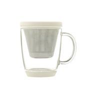 Emoi 12oz Teapot, Pyrex Glass Brewing Tea Cup, Tea Infuser Mug, Loose Leaf Flower Tea Maker w/ Strainer, Food... N6