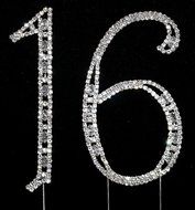 Lulu Sparkles LLC Crystal Rhinestone Bling Sweet 16 Monogram Cake topper Birthday Anniversary LARGE size topper...