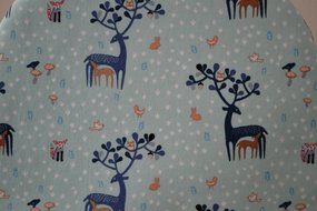 Artisanal Insulated Tea Cozy - Blue Deer Antlers Mythological Print - Foxes, Rabbits, Woodland Scene - 4 Sizes N2