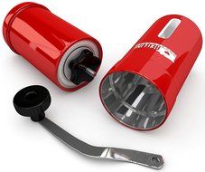 Red Line Housewares Manual Coffee Grinder Makers with Adjustable Ceramic Conical Burr, Red N7