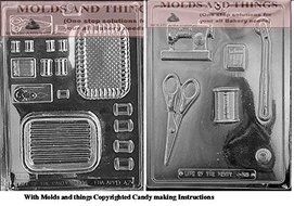 Sewing kit chocolate candy mold, Sewing Kit pour box chocolate candy mold With &copy; Candy Making Instruction