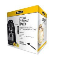 BELLA Personal Espresso Maker with Built-in Steam Wand and 5 Bar Pressure, black N6