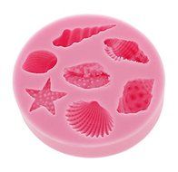 Seashell Assortment 7 Cavities Silicone Mold, Candy, Fondant, Cake Decorating