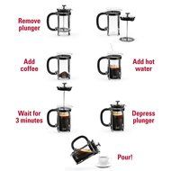 Zell French Press Coffee Maker and Glass Milk Frother Set, 34 oz (1 liter) capacity, Clear Borosilicate Glass N5