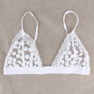 PHOTNO Women Lingerie Floral Sheer Lace Bra Top Seamless Bralette Cup Wireless Bra N4