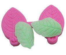 FOUR-C Cake Tools Leaf Silicone Veiners Mold Fondant Molds for Cupcake Decorating Color Pink N2