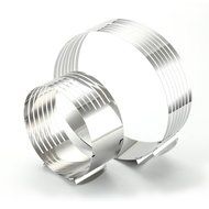 Kalrede Retractable Stainless Steel Circle Mousse Ring Baking Tool Set of 2(16-20cm,24-30cm) N5
