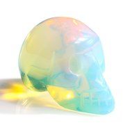 JOVIVI Hand Carved Natural Gemstone Healing Reiki Skull Head Statue Figurine 1.5 inches w/Box (Turquoise) N39
