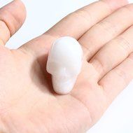 JOVIVI Hand Carved Natural Gemstone Healing Reiki Skull Head Statue Figurine 1.5 inches w/Box (Turquoise) N40