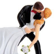 Lingstar A Romantic Dip Dancing Bride and Groom Couple Figurine Cakes Resin Decoration 13.5*7*11cm