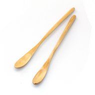 XH 4pcs Hand-made Samak Wood Slender Handle Mixing Spoon for Coffee Tea Milk (light color)
